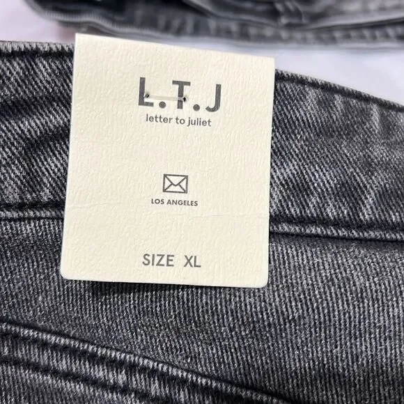Anthropologie LTJ Letter to Juliet Acid Black cut off jean shorts NWT size xl - Picture 9 of 11